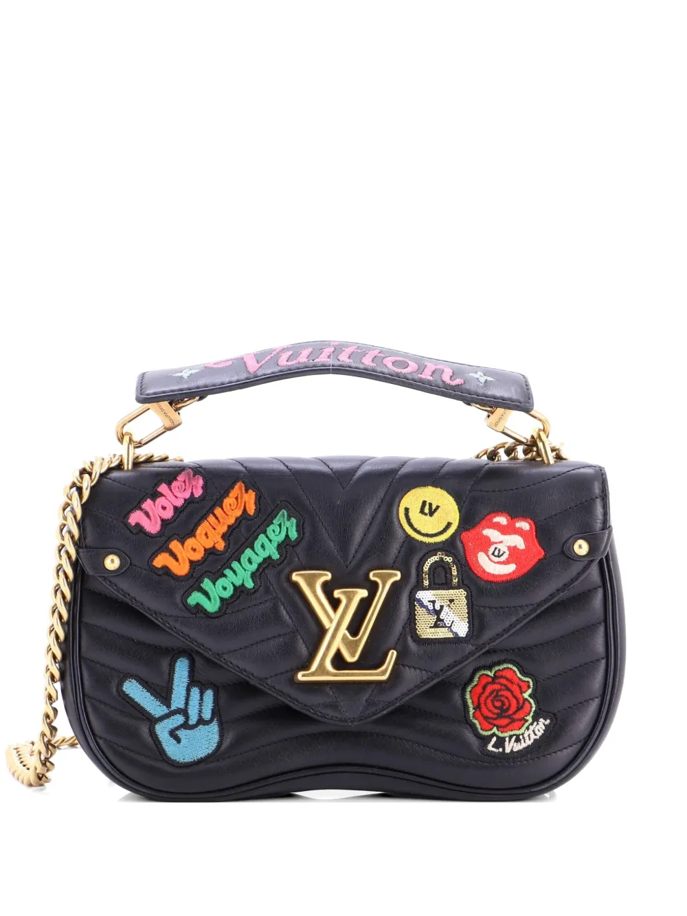 Louis Vuitton Pre-Owned New Wave Chain Bag Limited Edition Patches Quilted Leather MM shoulder bag - Nero
