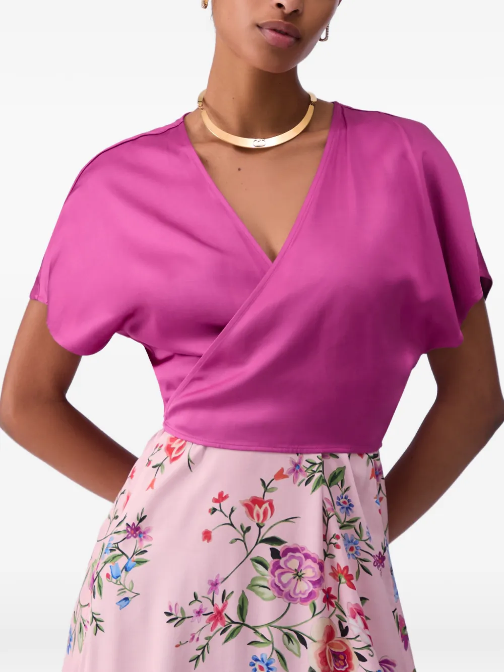 LIU JO satin wrap-cut top - Rosa