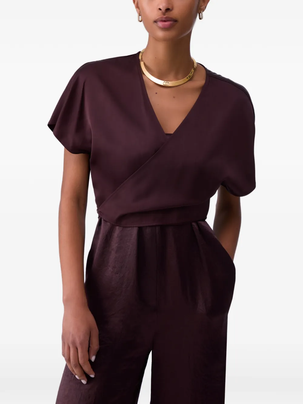LIU JO satin wrap-style top - Violett