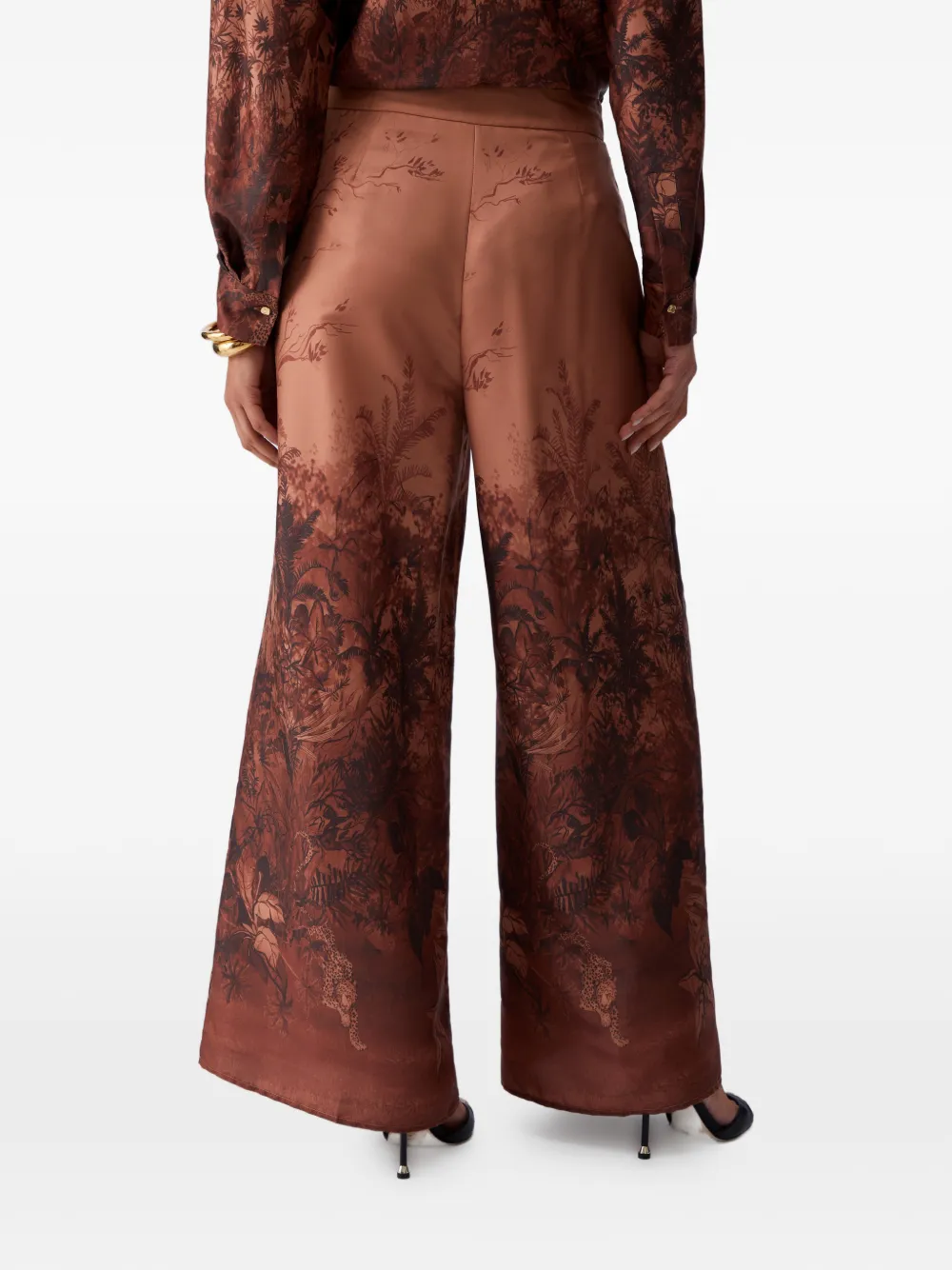 LIU JO Twill palazzo broek met print Beige