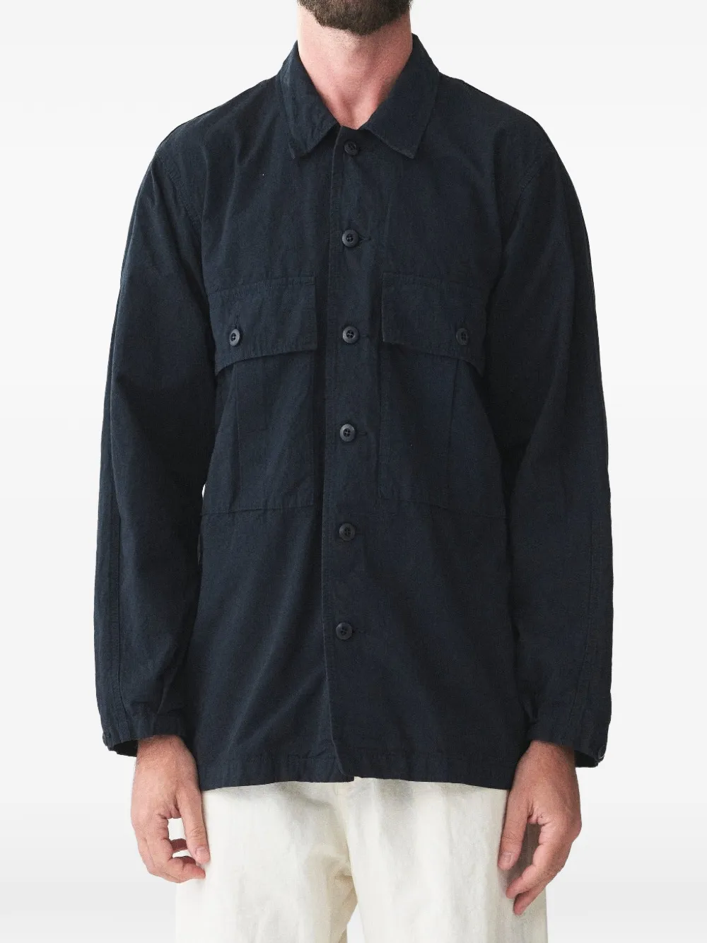 Sage De Cret flap-pocket button-up shirt - Blu