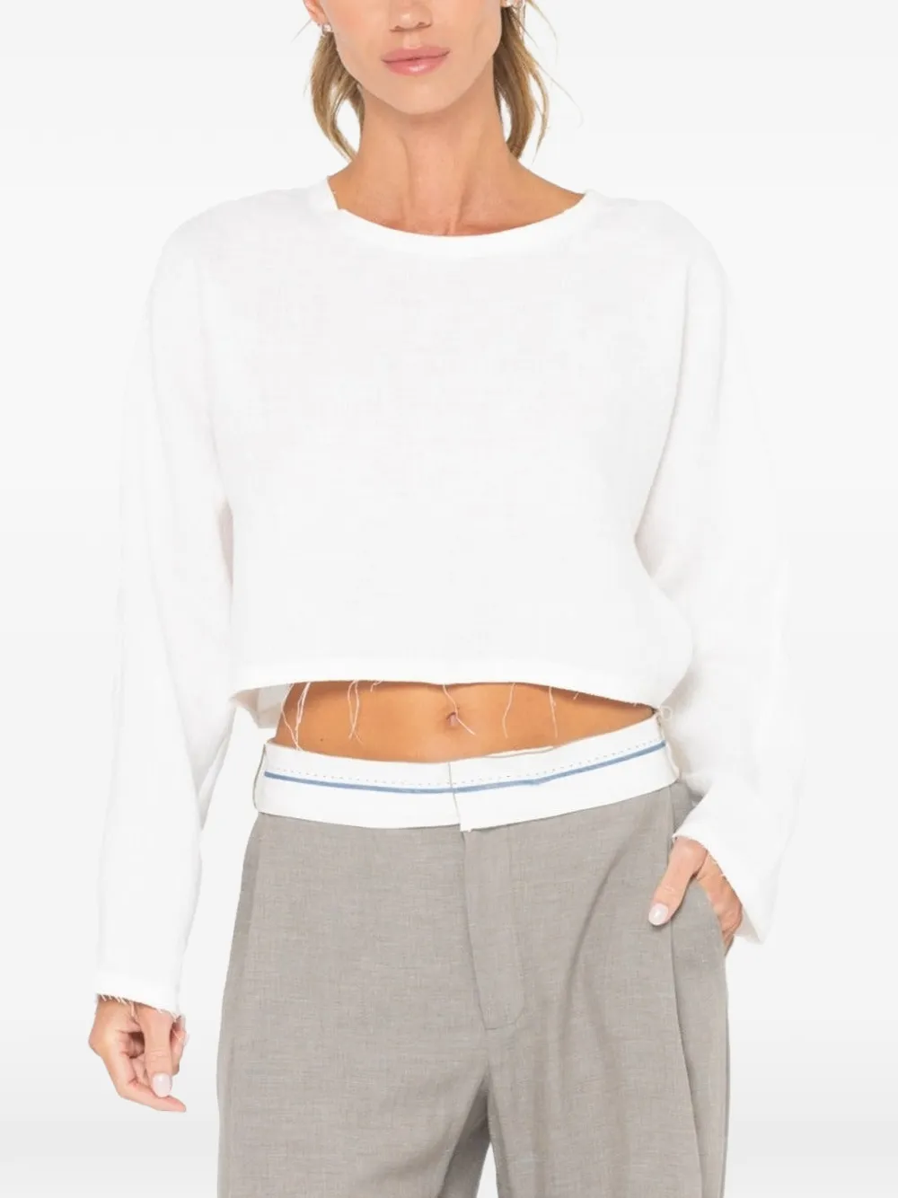 JBQ Anja raw-cut cropped top
