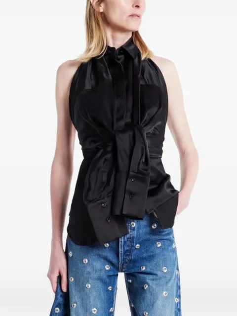 A.W.A.K.E. Mode halterneck tie-front top