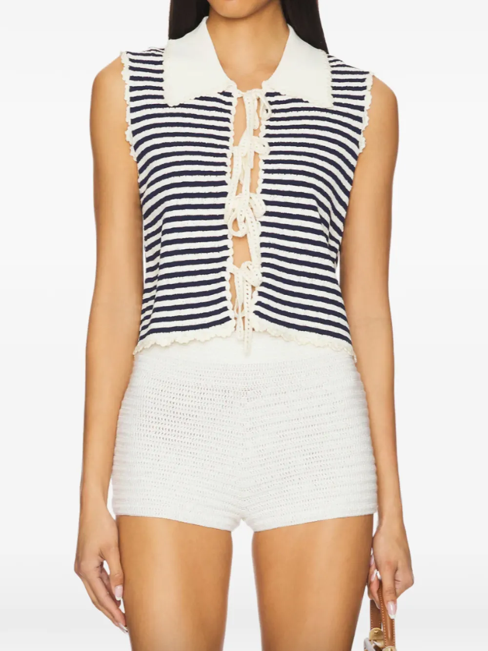 Sea striped sleeveless top - Blu