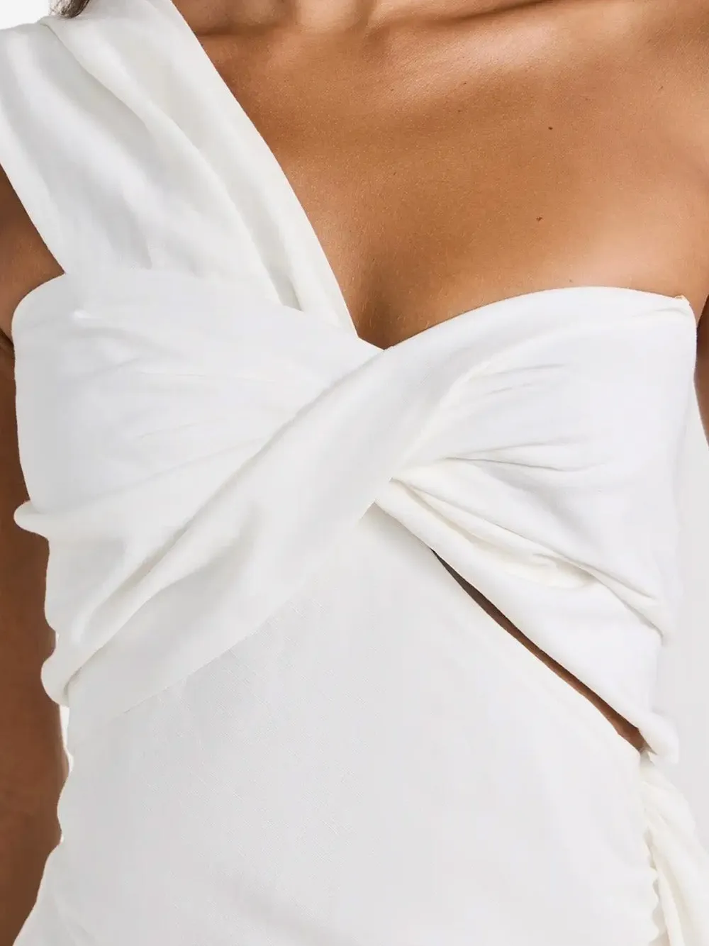 JBQ Solange asymmetrische jurk met gedraaid detail Wit