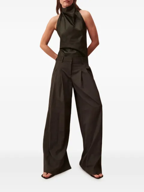 TWP high-neck backless top
