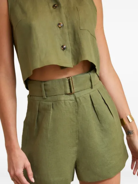 HEVRON shorts con pinzas y cinturón
