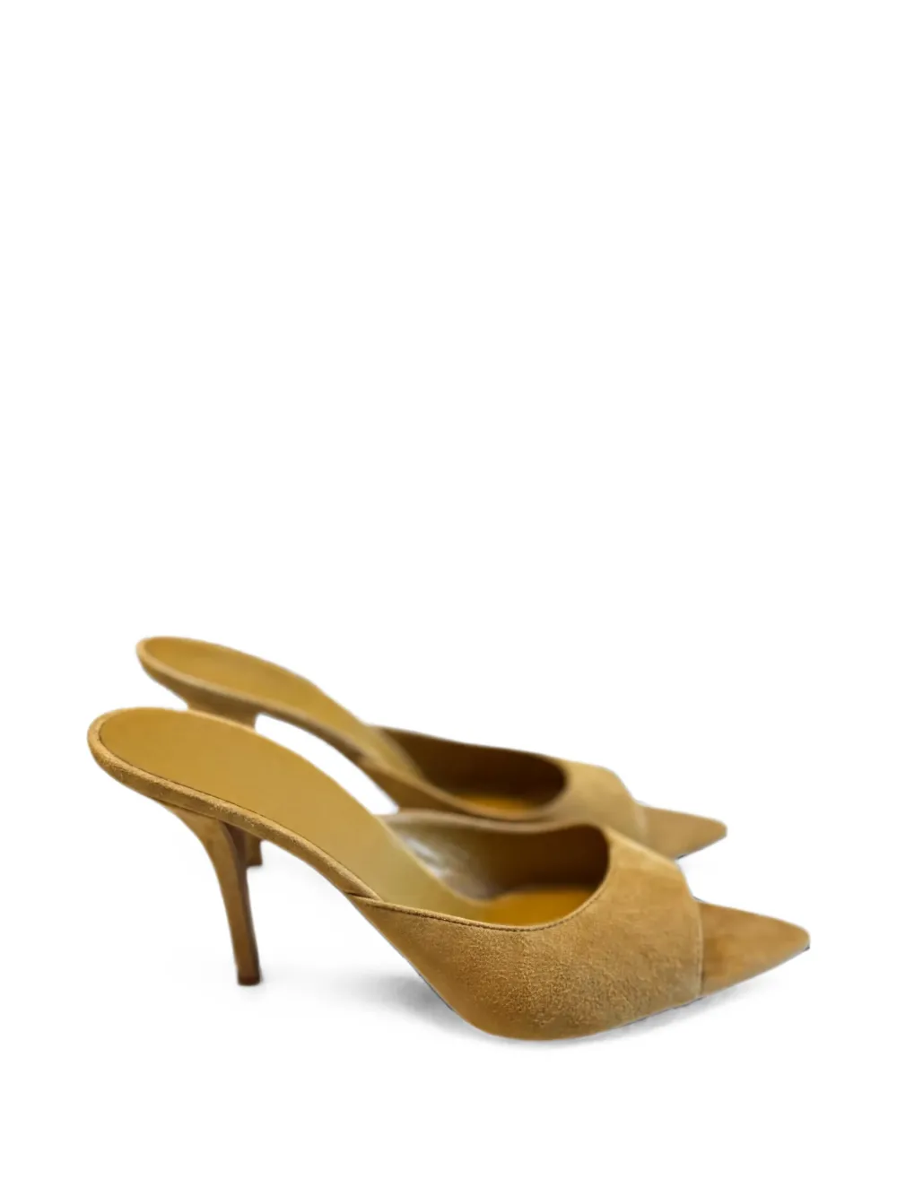 Gia Borghini Pointed-toe Suede Pumps In Gold