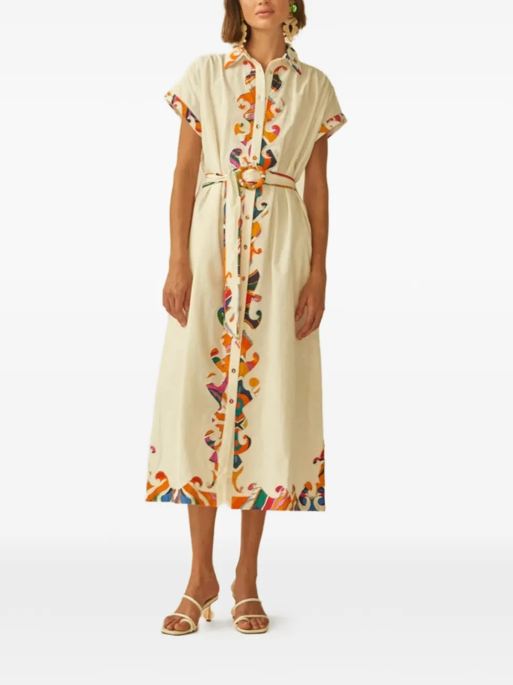 Carolina K Blousejurk met abstracte print Wit