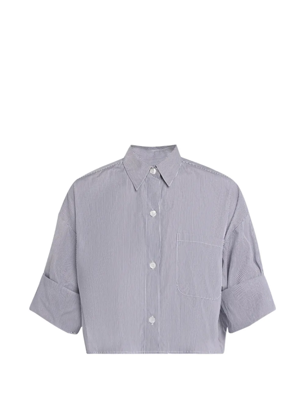 TWP Camicia crop a righe - Blu