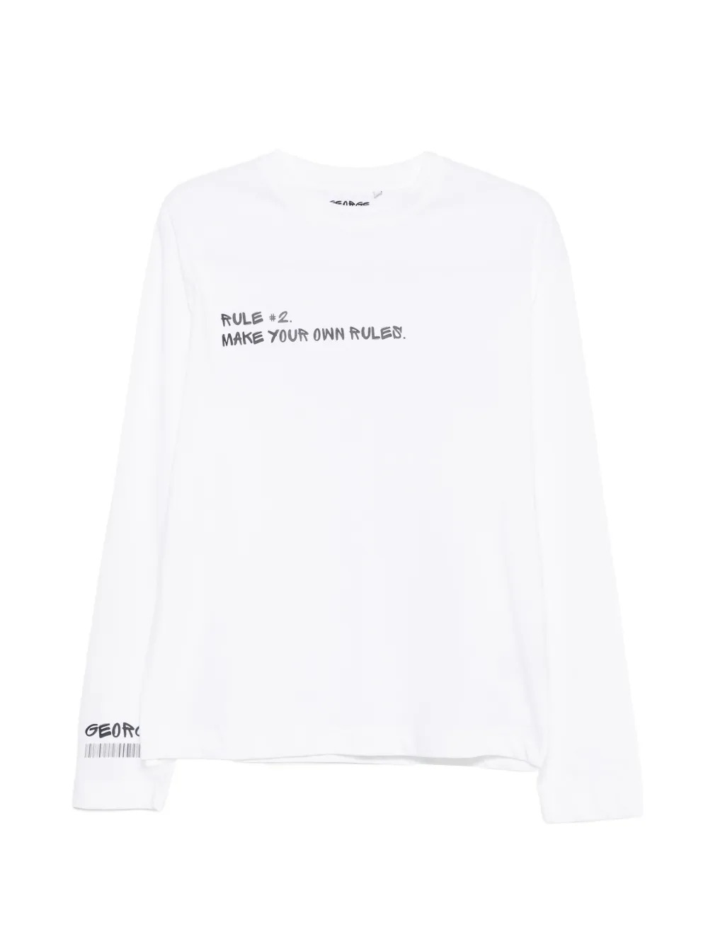 GEORGE. slogan-print long-sleeve T-shirt - Bianco