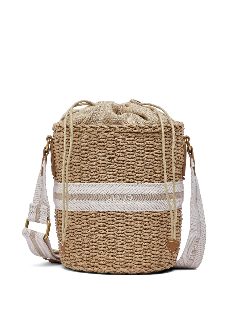 Liu •jo Straw Bucket Bag In Neutral
