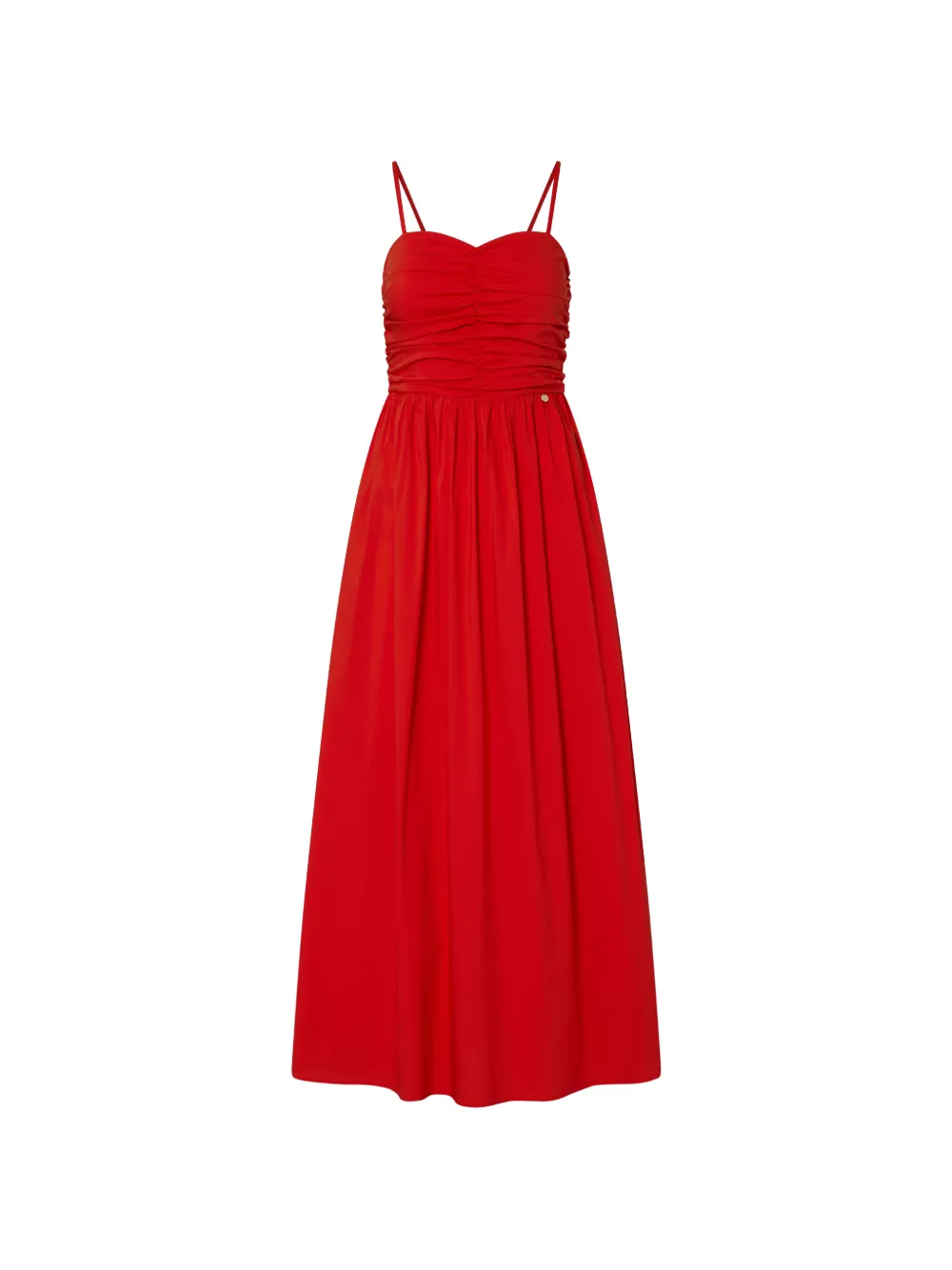 LIU JO gathered poplin dress - Rosso