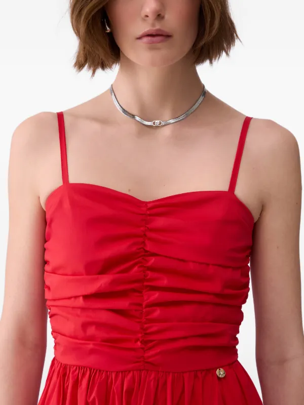 liu jo red dress LIU JO Long Poplin Dress | Red