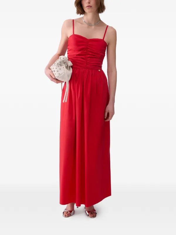 liu jo red dress Liu Jo Cape sleeves maxi dress
