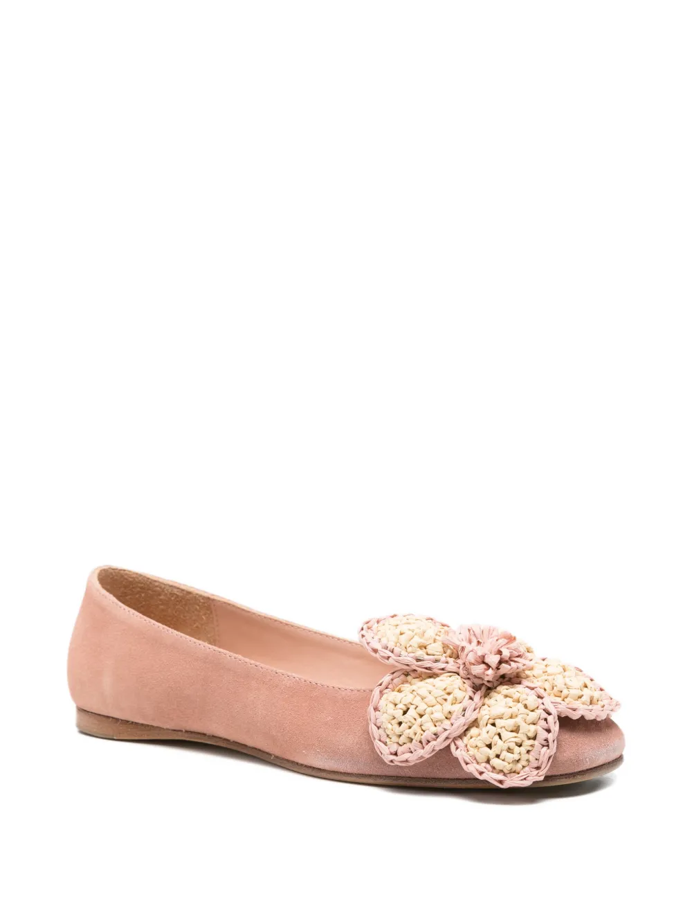 Paloma Barceló flower-appliqué ballet flats Roze