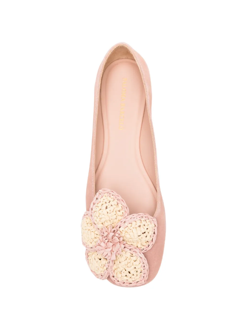 Paloma Barceló flower-appliqué ballet flats Roze