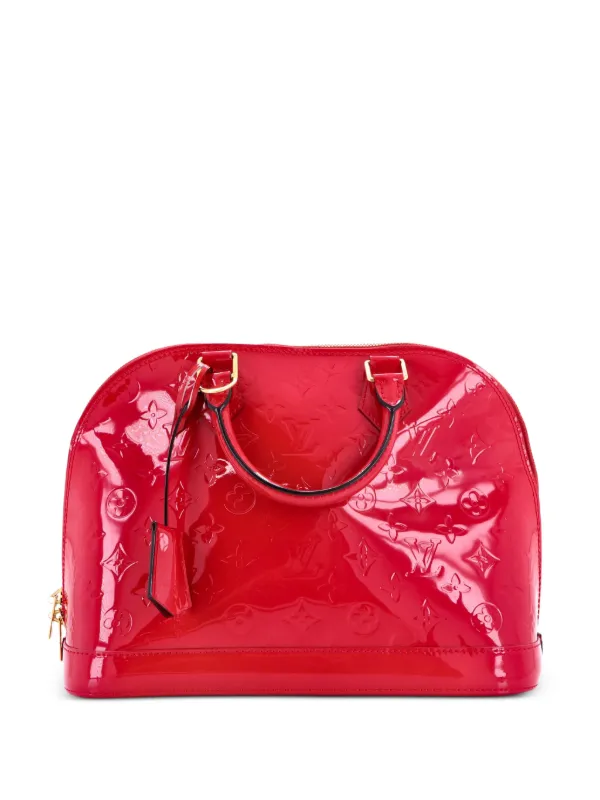 Louis Vuitton Pre-owned Alma Handbag Monogram Vernis PM Satchel in Pink