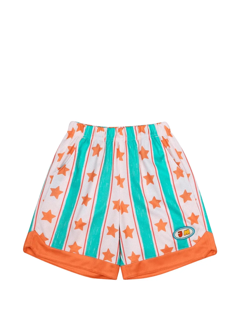 JELLYMALLOW star-print striped mesh shorts - Bianco