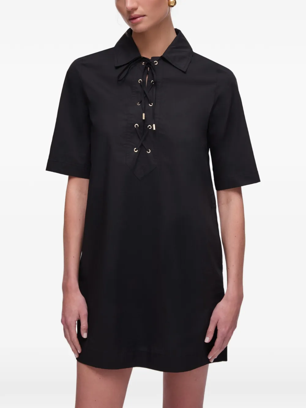LIU JO lace-up poplin dress - Nero