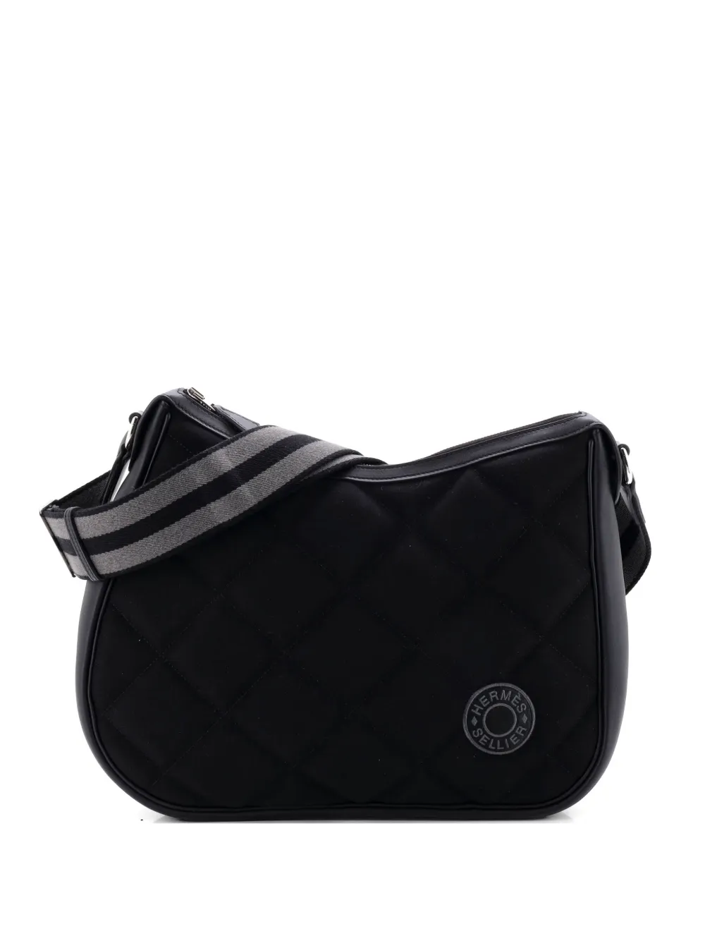 Hermès Pre-Owned Horseback Schultertasche aus Canvas und Leder - Schwarz