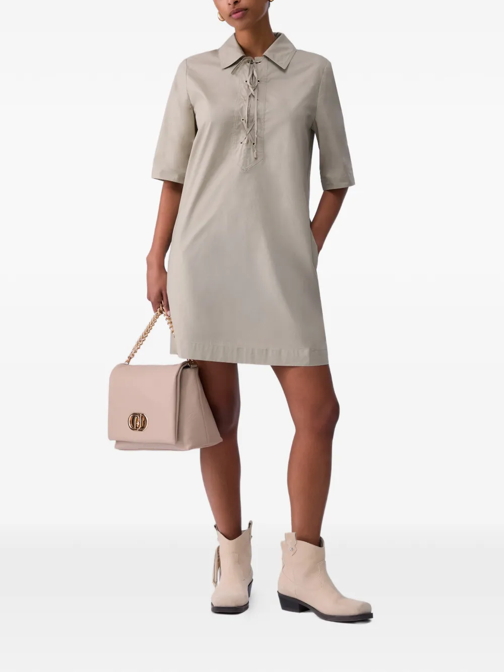 LIU JO Popeline mini-jurk Beige