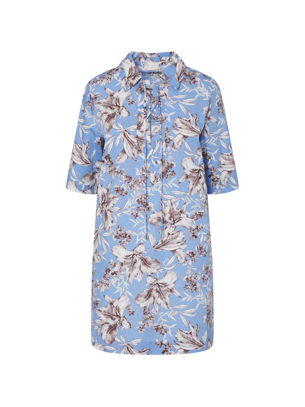 LIU JO floral-print lace-up dress - Blu