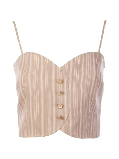 HEVRON Grace striped button-front top