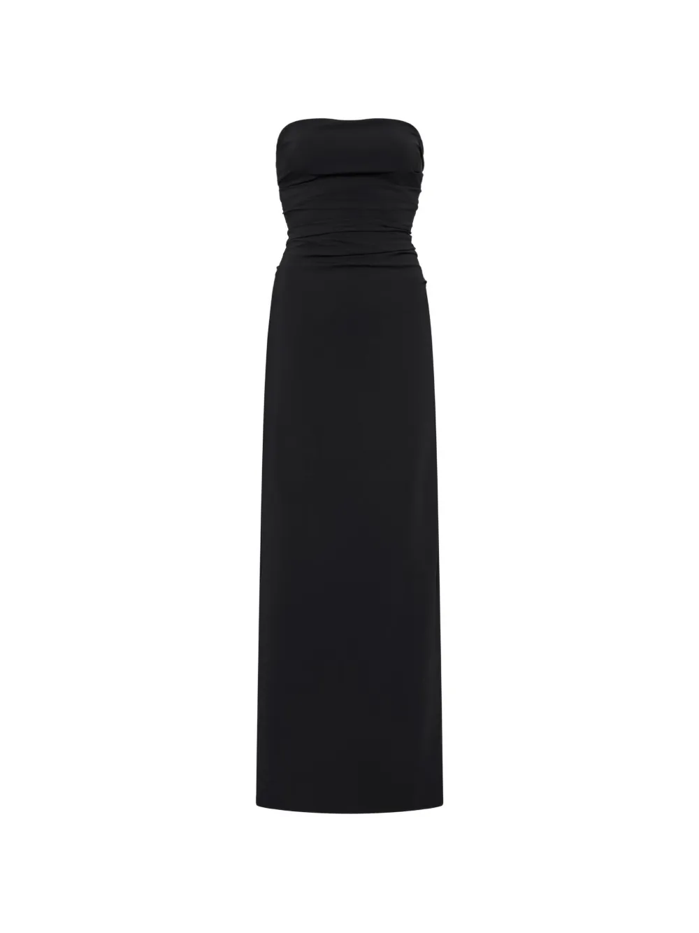 St. Agni ruched strapless maxi dress - Nero