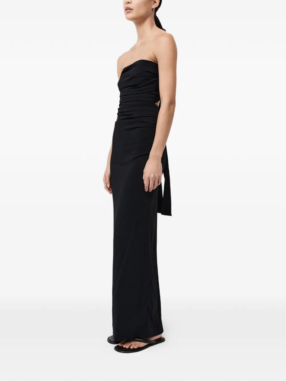 St. Agni Strapless maxi-jurk met ruches Zwart