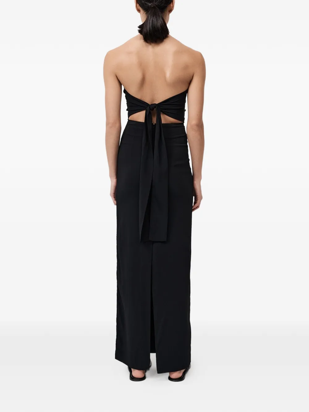 St. Agni Strapless maxi-jurk met ruches Zwart