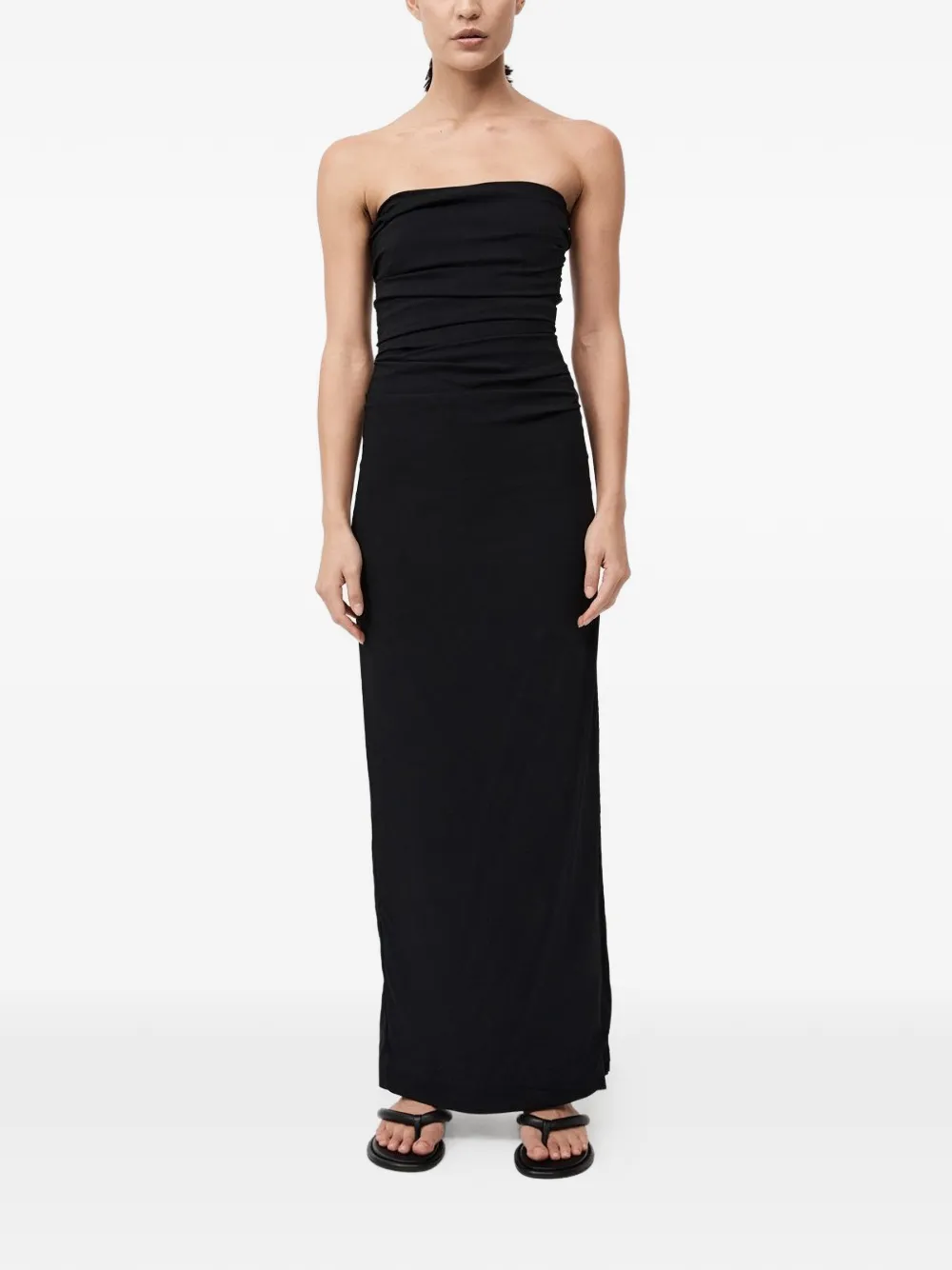 St. Agni Strapless maxi-jurk met ruches Zwart
