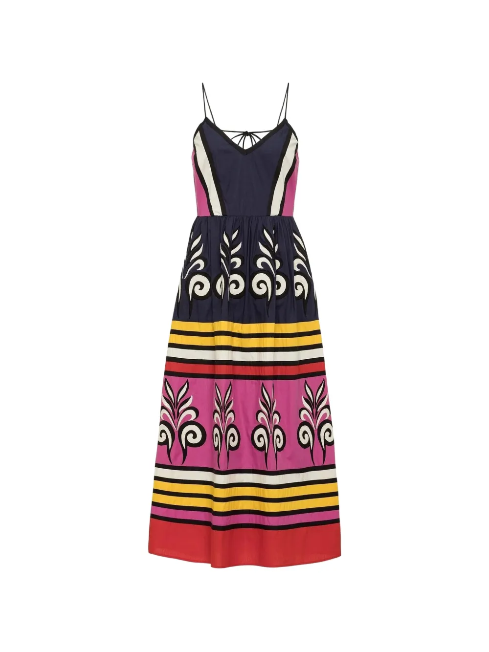 Carolina K graphic-print striped dress - Blu