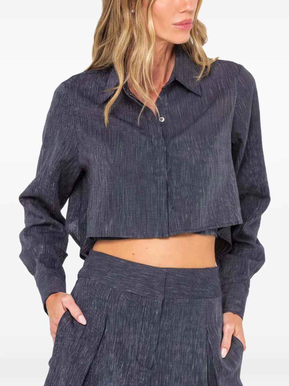 JBQ rennick striped open-back shirt - Blau