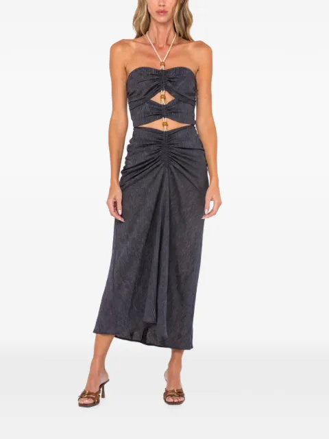 JBQ Montauk cut-out ruched midi dress