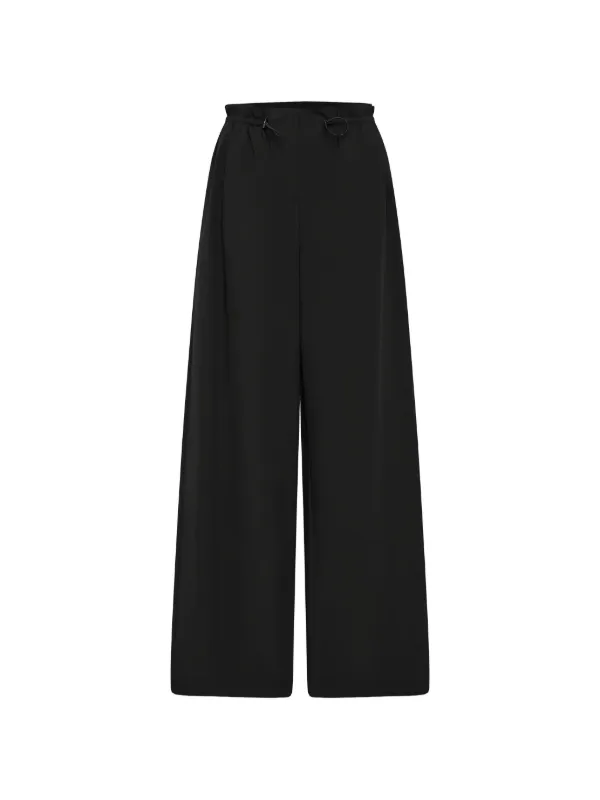 St. Agni Petit Paperbag-waist Drawstring Trousers in Black