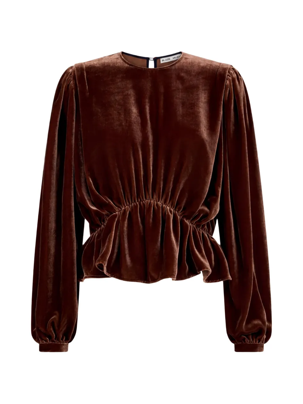 Blazé Milano velvet peplum top - Marrone