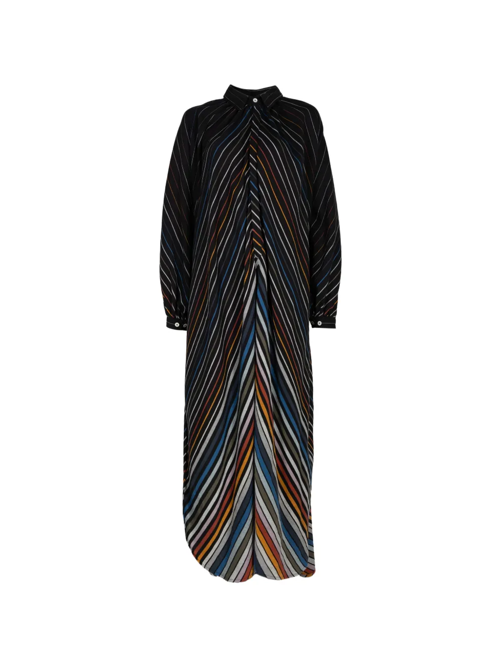 Marrakshi Life striped long-sleeve maxi dress
