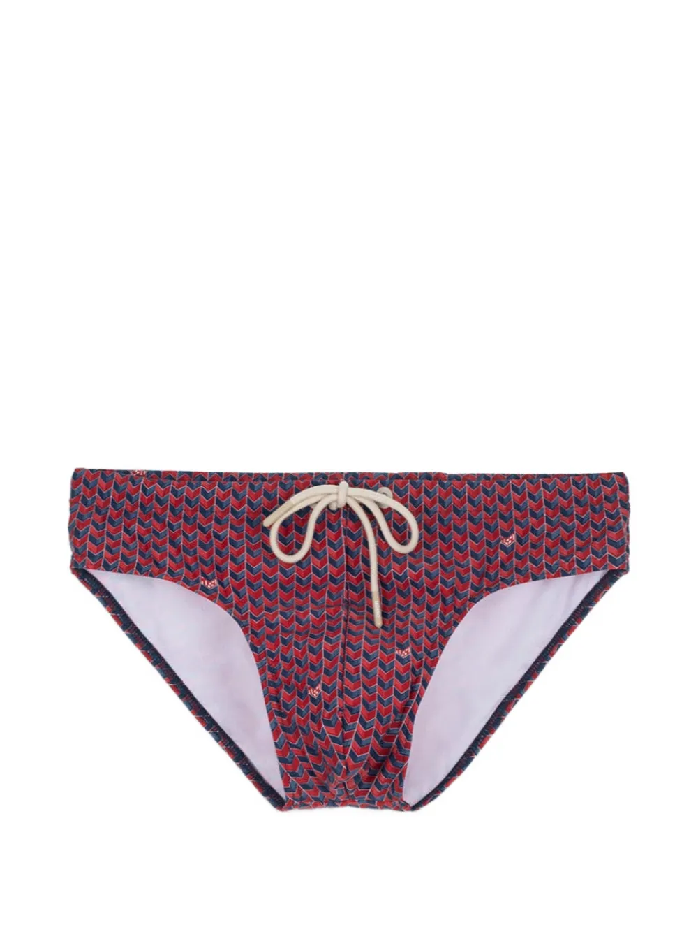 MOSSO SUN WEAR geometric-print drawstring swim trunks - Rosso