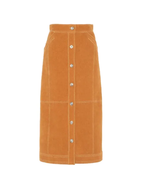 Barrie button-fastening midi skirt