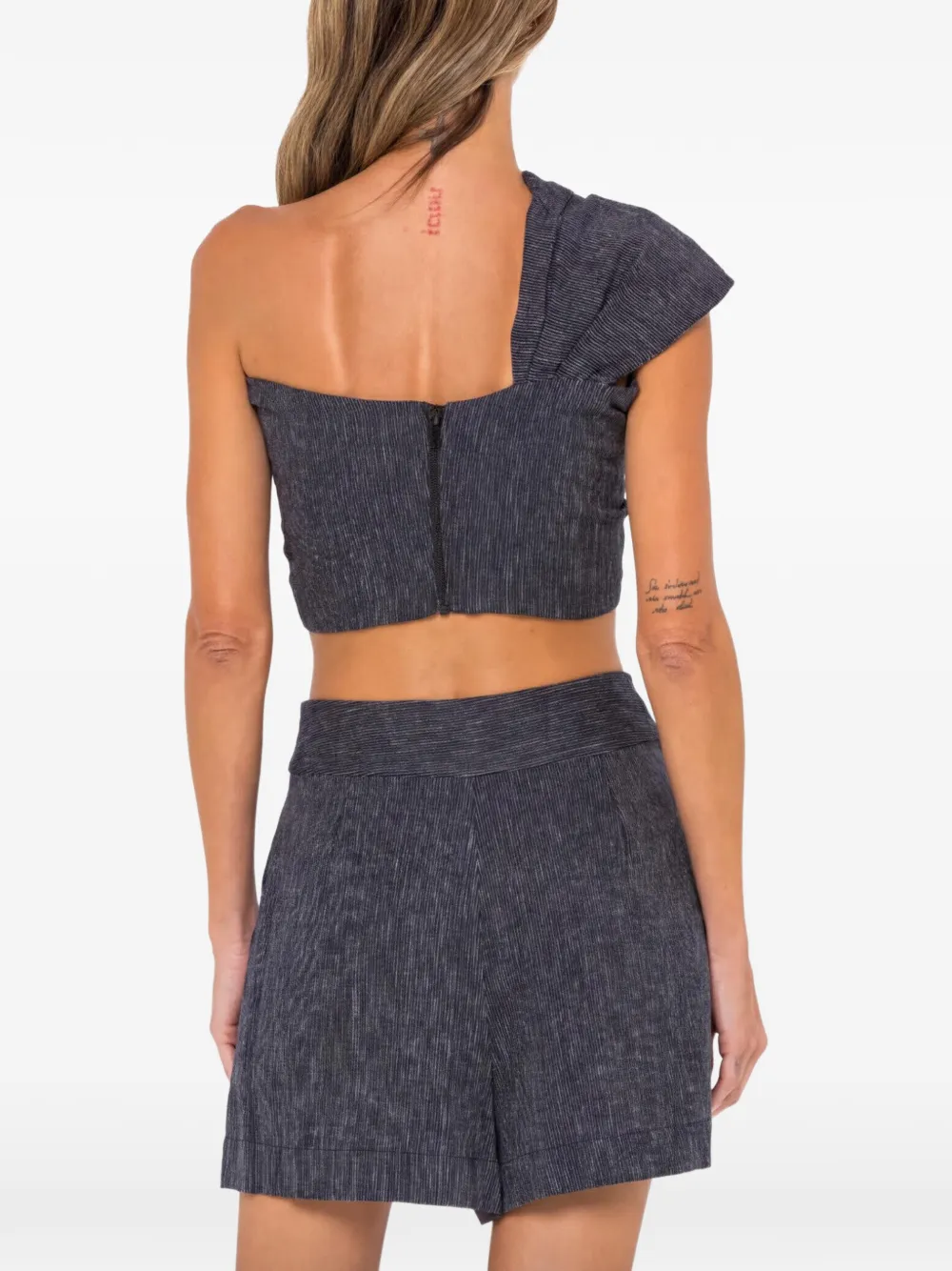 JBQ Geplooide shorts met krijtstreep Grijs