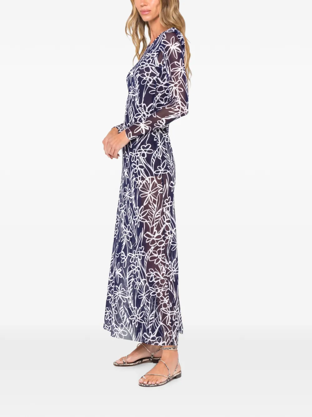 JBQ Jurk met bloemenprint Blauw
