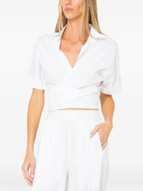 JBQ cropped slå om-bluse