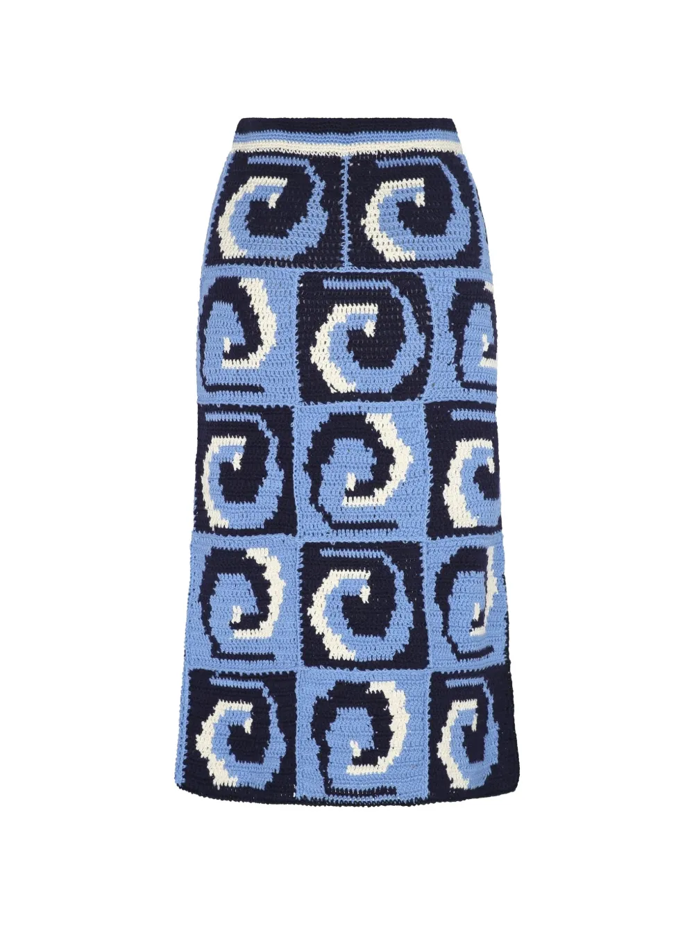 Carolina K Gehaakte rok met spiraal-patroon Blauw