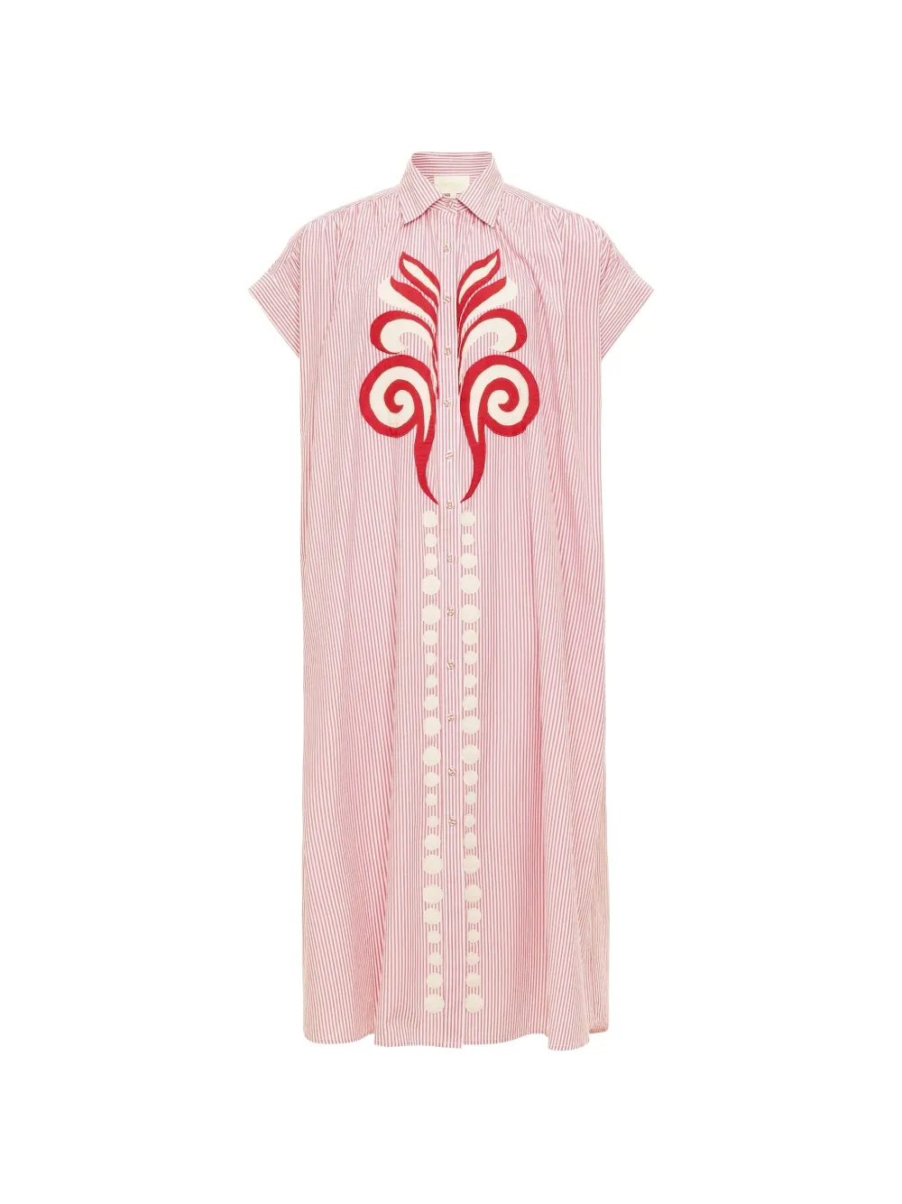 Carolina K Valerie striped midi dress - Rosso