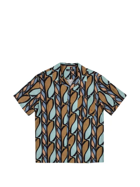 MOSSO SUN WEAR fish-print short-sleeve shirt