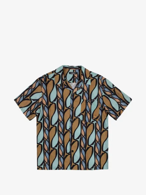 MOSSO SUN WEAR fish-print short-sleeve shirt
