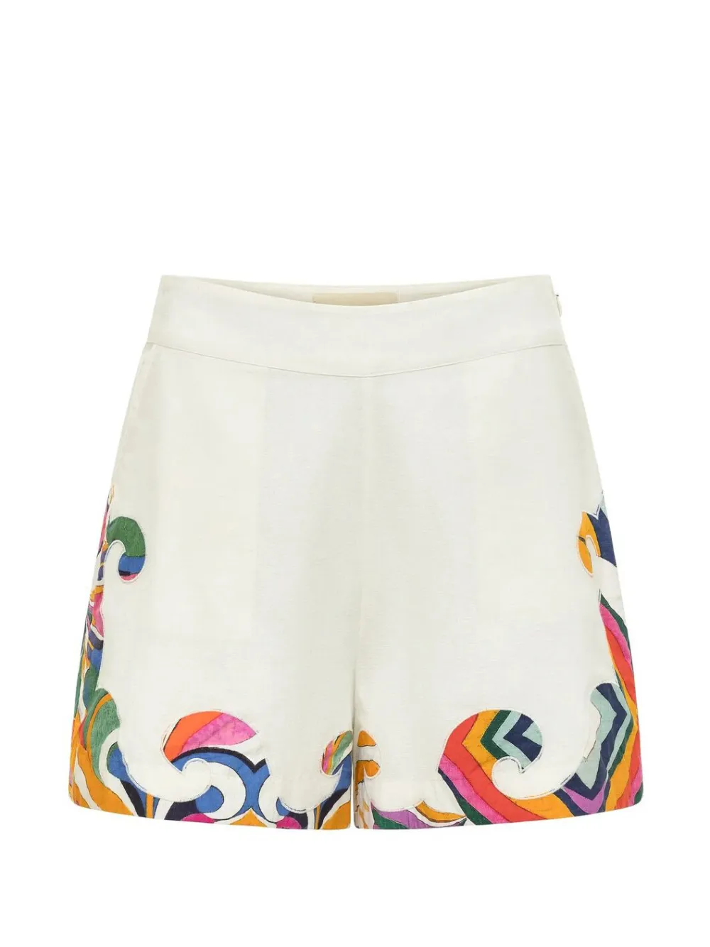 Carolina K embroidered scalloped-hem shorts - Toni neutri
