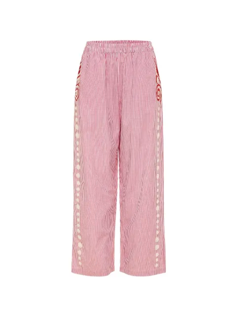 Carolina K stripe-pattern embroidered trousers
