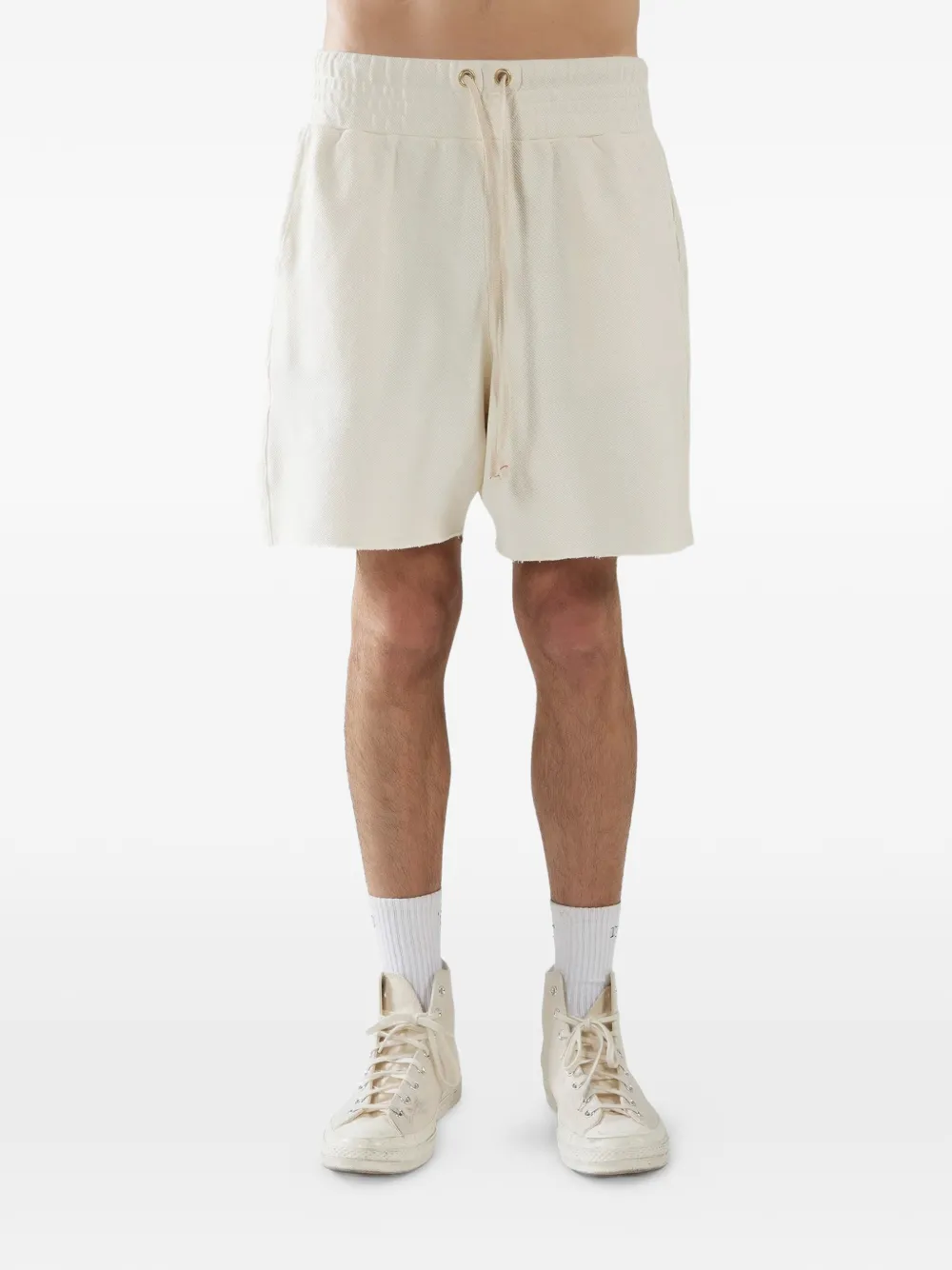 Les Tien raw-cut drawstring shorts - Toni neutri